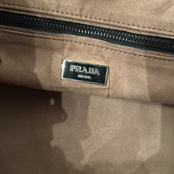 PRADA Suede Double Zipper Tote / Crossbody Bag - Picture 7 of 9